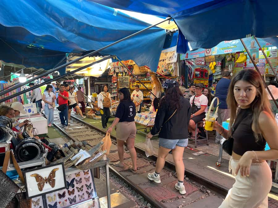 1-Day Trip: Floating Market & Railway Market by Toyota Camry - Maeklong Railway Market and the 2:30 train