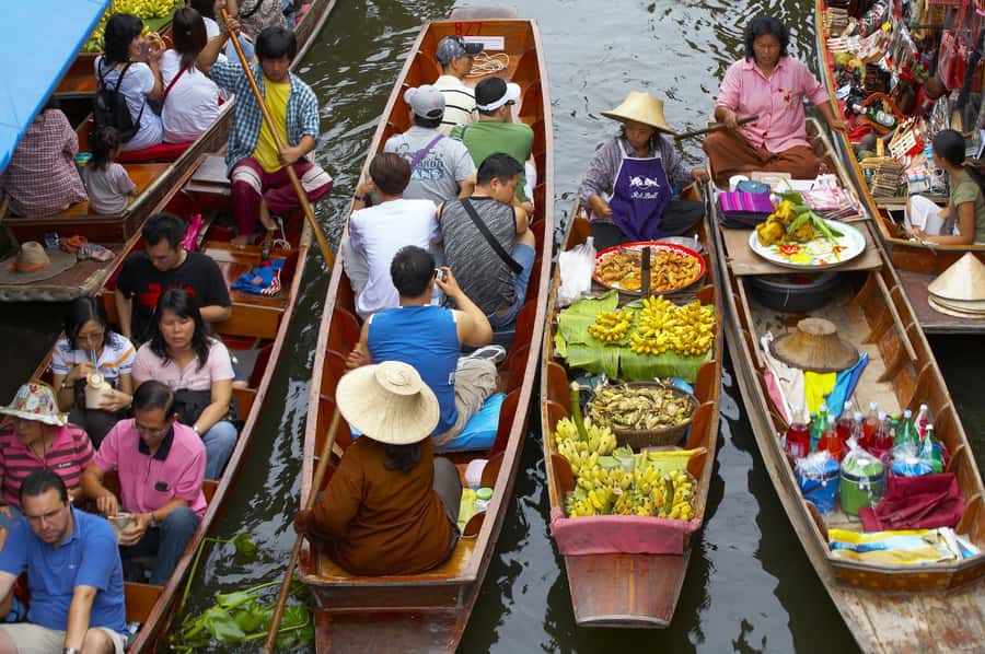 3-Day River Kwai, Floating Market and Erawan Waterfalls - Morning canals at Damnoen Saduak