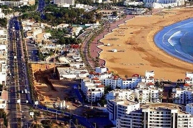 Agadir city Tour with big Souk Elhad - Mohammed V Mosque from the outside