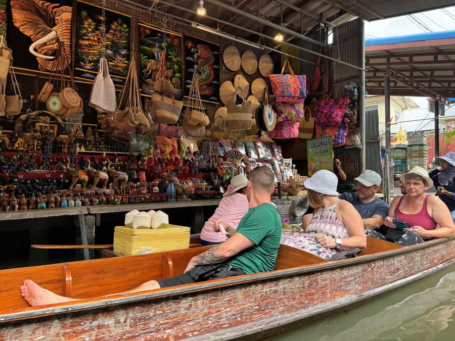 Bangkok: Damnoen Floating Market & Train Market Private Tour - The one-hour canal ride to Damnoen Saduak