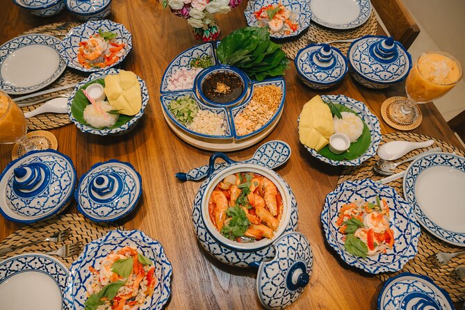 Bangkok Udomsuk Thai Cooking Class with local market tour - Sitting down to eat what you made