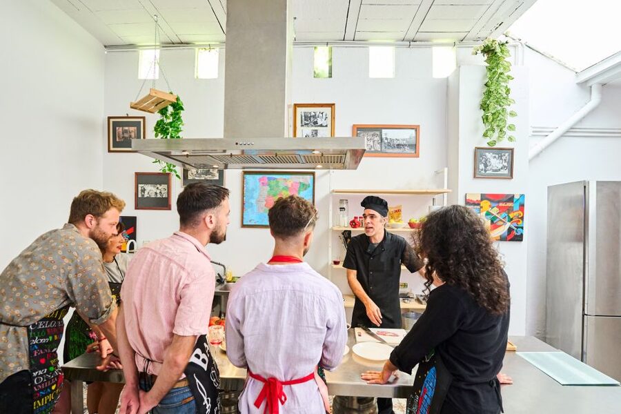 Barcelona: Paella Cooking Class with Market Visit and More - The social side of a small cooking class