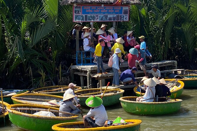 Bay Mau Cooking Class with Market Tour and Basket Boat Ride - A round boat through Bay Mau coconut forest