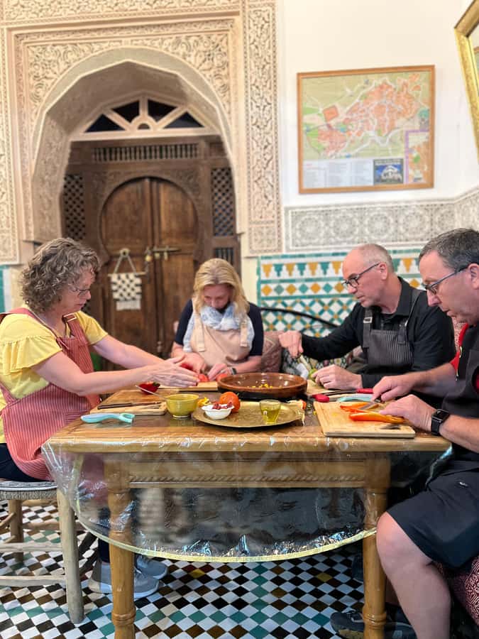 Fez: Souk Tour and Traditional Home Cooking Class - Cooking Every Step at Dar Sunrise
