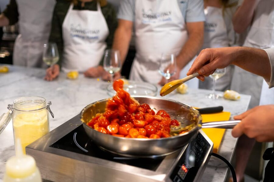 Florence: Cooking Class with Local Food Market Tour - The meal you make, with Chianti on the table