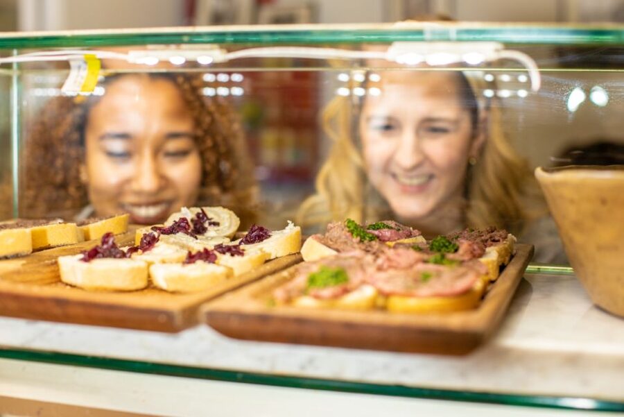 Florence: Grocery Market Food Tour and Tastings with a chef - Tuscan Cheese at the Market Counter