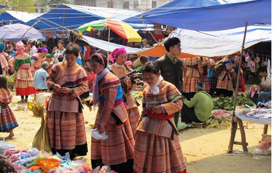 From Sa Pa: Sunday Bac Ha Market Group Tour - Tea fields, Ha Khau, and Mau Temple