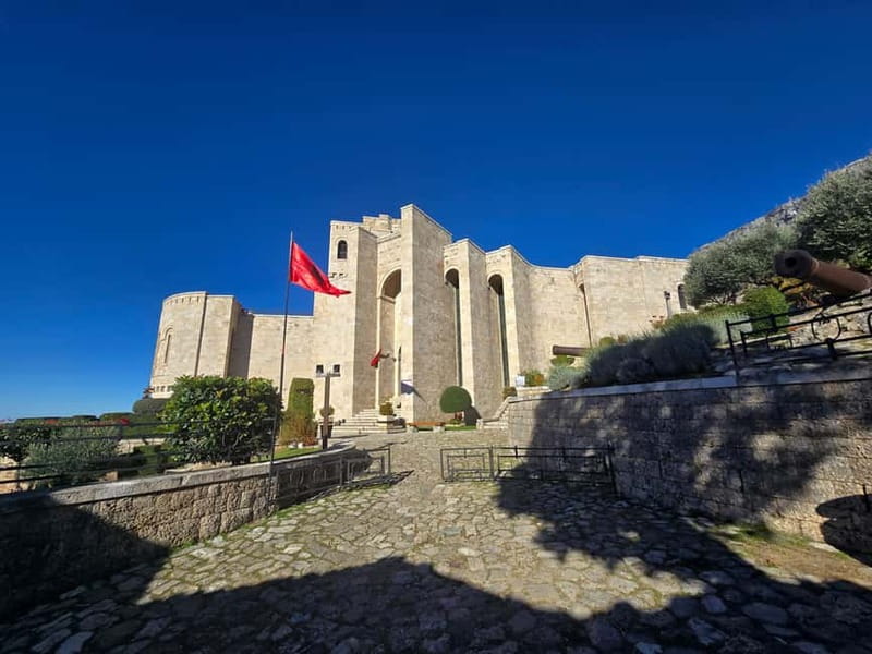From Tirana/Golem/Durres: Kruja, Bazaar, Sari Salltik Tour - The day at a glance
