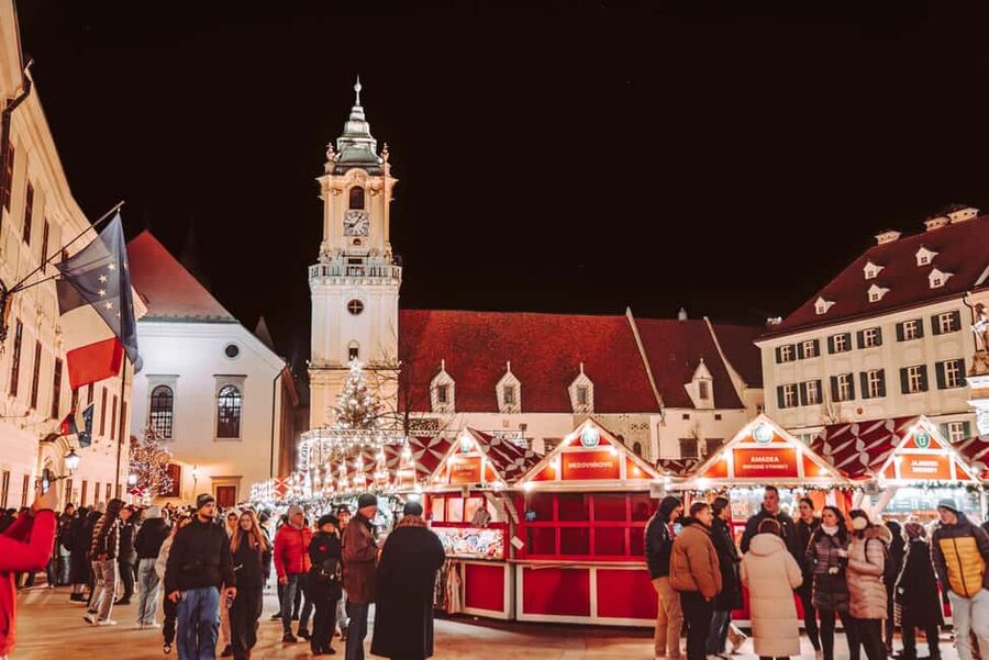 From Vienna: Bratislava Christmas Markets Guided Tour - The Blue Church adds a splash of architecture