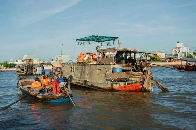 Hau River Floating Market and Con Son Islet Adventure - Cai Rang Floating Market, seen from a wooden boat