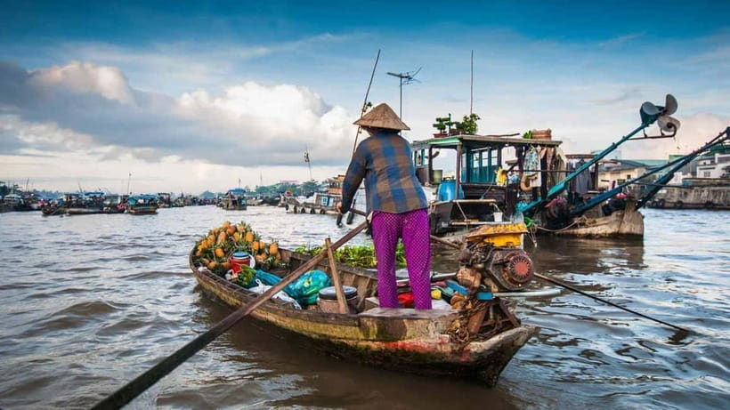 HCM: 2-Day Mekong Floating Market with Cooking & Bike Ride - The sampan ride is the quietest moment