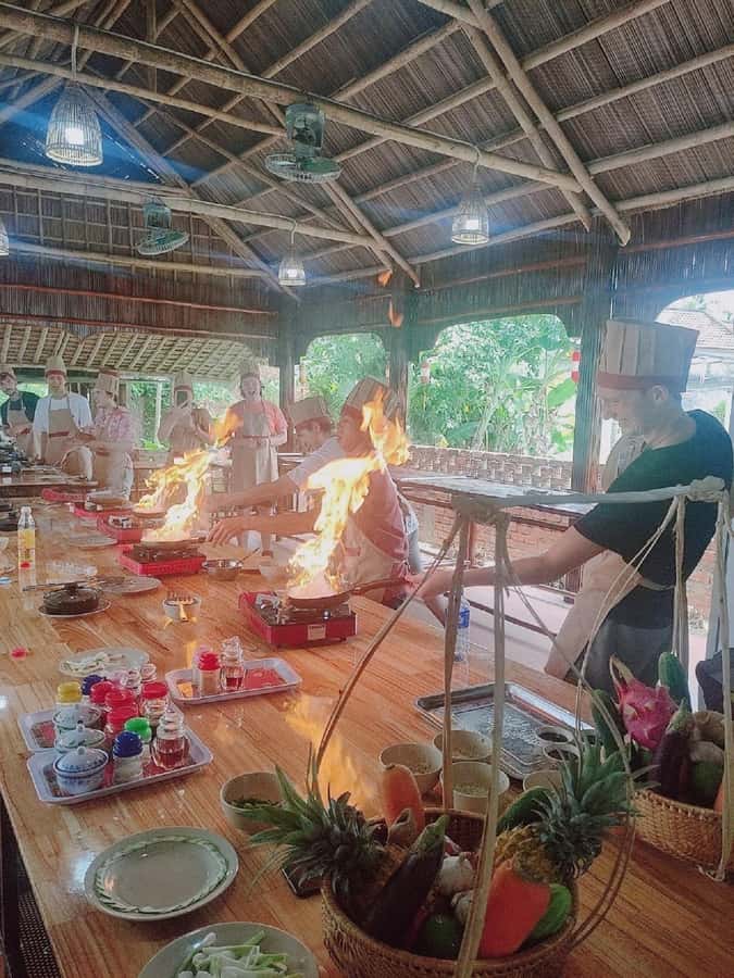 Hoi An: Coconut River Boat Eco - Cooking Class - Market Tour - Eating the Meal You Prepare