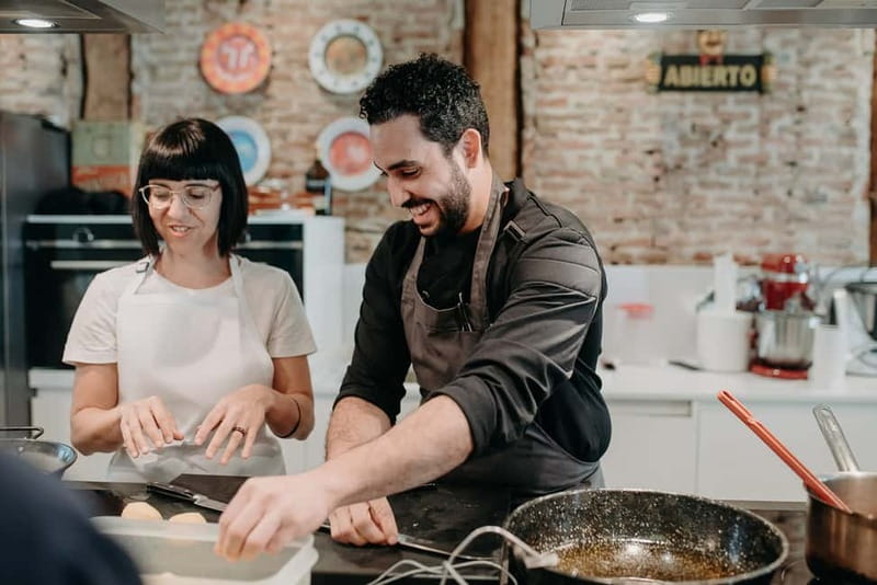 Madrid: Paella & Tapas Cooking Class and Market Visit - Making croquetas and patatas bravas