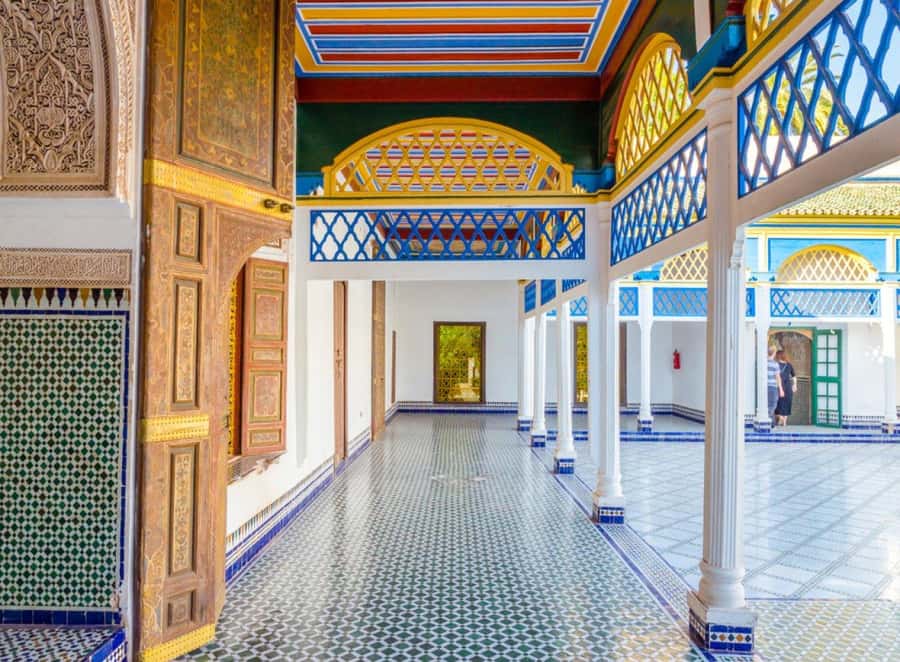 Marrakech: Bahia Palace, Madrasa Bn Yousef, Souk Medina Tour - Bahia Palace: courtyards, painted ceilings, and royal life