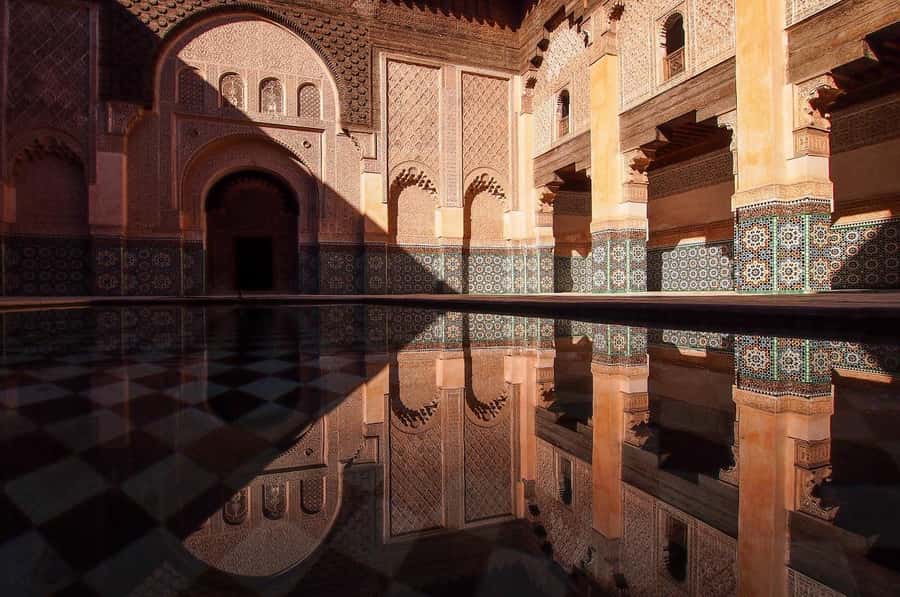 Marrakech: Ben Youssef, Secret Garden, & Souks Walking Tour - Ben Youssef Madrasa and its remarkable courtyard