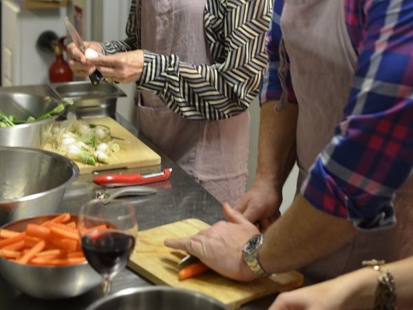Paris: Full-Day Cooking Class, Market Tour and Lunch - Sitting down to the meal you made