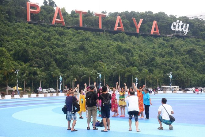 Pattaya Viewpoint, Big Buddha & Floating Market with Lunch - Bali Hai Pier and the Pattaya sign