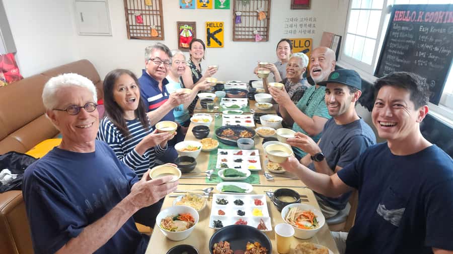 Seoul: Korean Cooking Class at a Local Home and Market Tour - Tal masks and small cultural touches