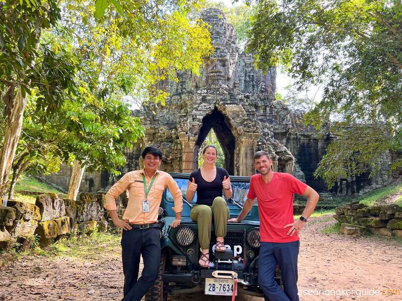 Siem Reap: Angkor Wat Sunrise and Market Tour by Jeep - Bayon’s calm stone faces