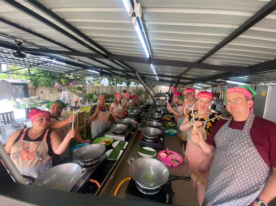 Thai Cooking Class with Market & Garden Tour - Cooking three Thai dishes from scratch