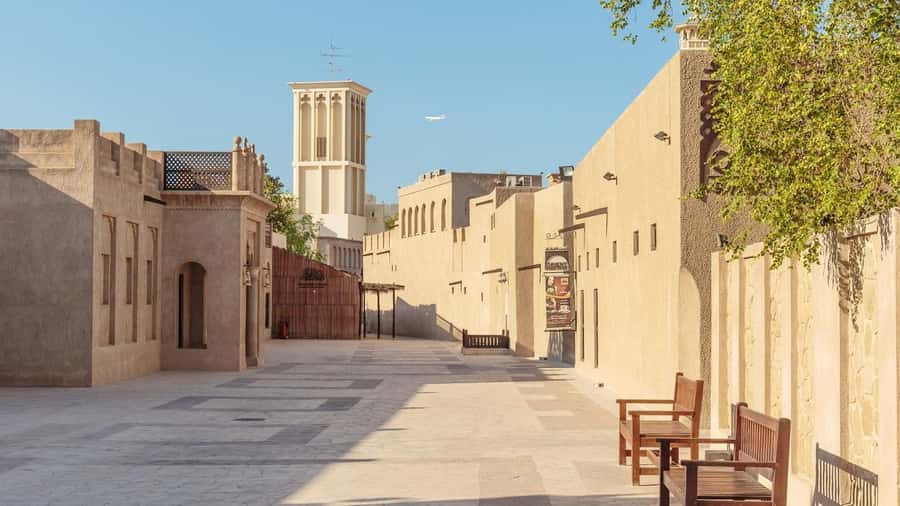 walking tour in old dubai, souks, abra boat, old town - Al Fahidi Fort and the Dubai Museum stop